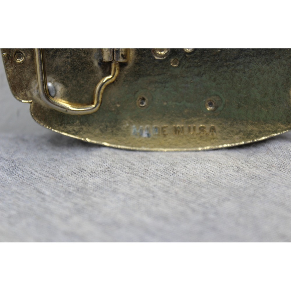 Unbranded Belt Buckle Mens Gold Rooster Cockfighting Vintage Western USA Made - Picture 5 of 5